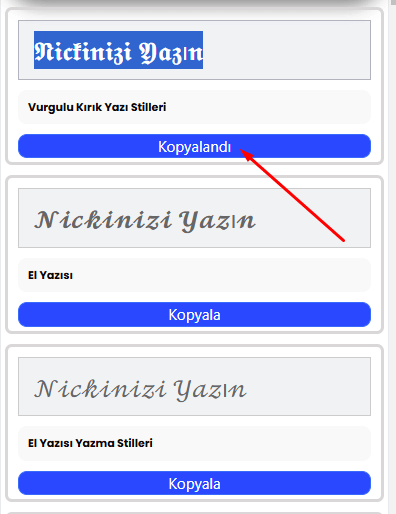 Şekilli Nick